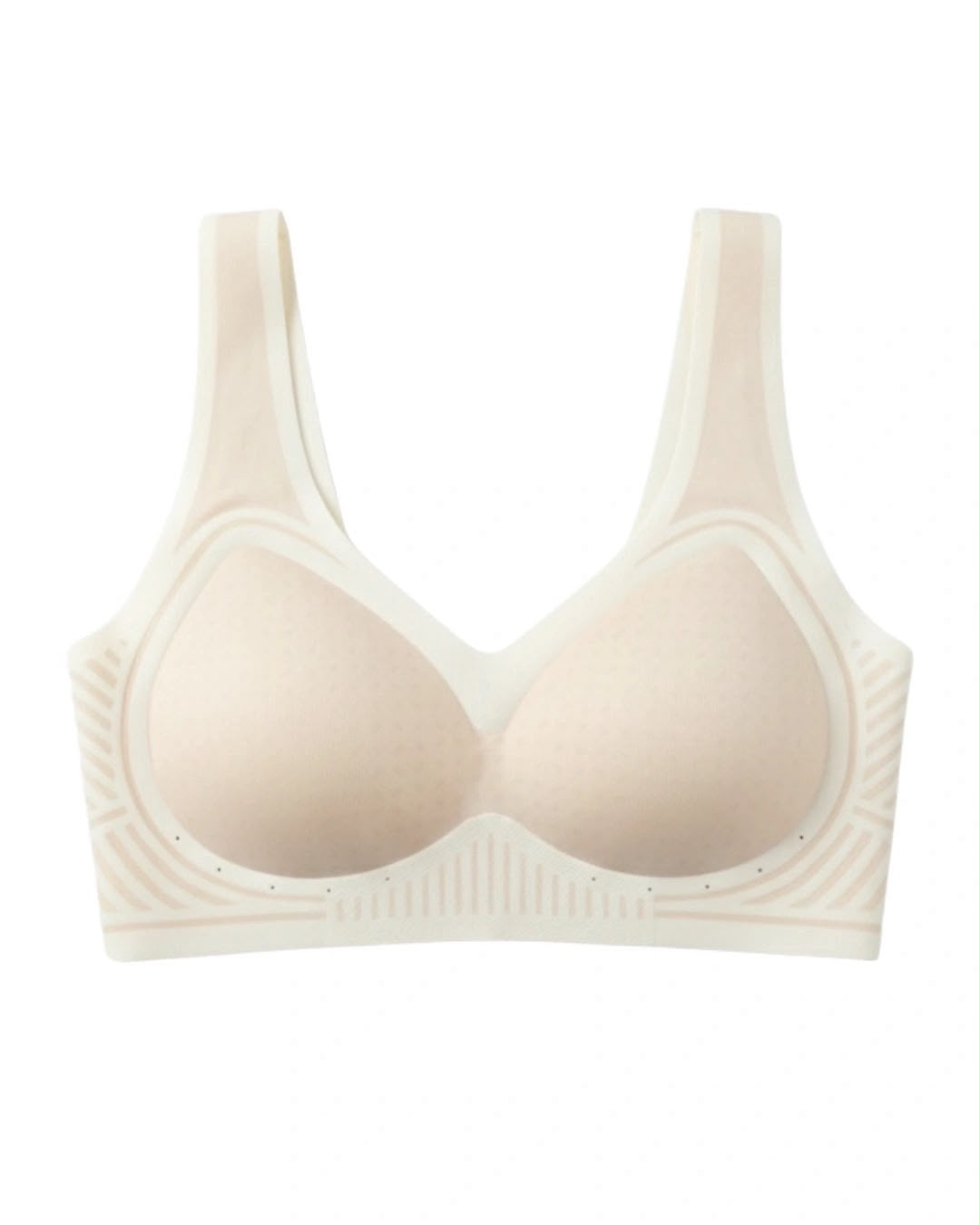 Beige Silk Sports Bra with Charm, Adjustable, All Season Comfortable