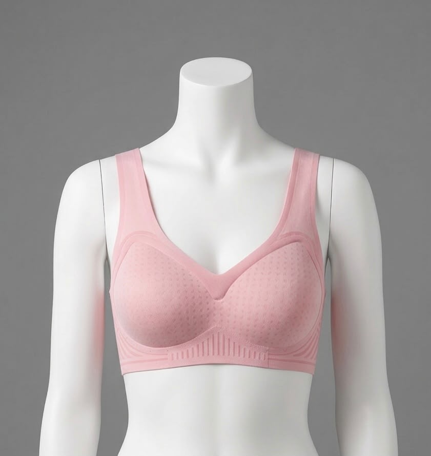Beige Silk Sports Bra with Charm, Adjustable, All Season Comfortable