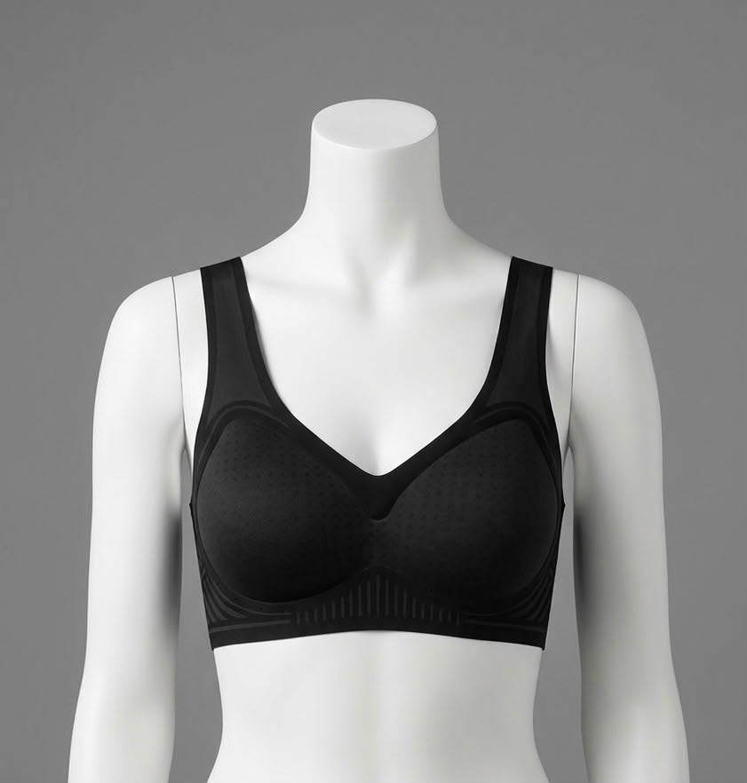 Beige Silk Sports Bra with Charm, Adjustable, All Season Comfortable