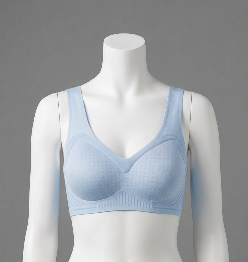 Beige Silk Sports Bra with Charm, Adjustable, All Season Comfortable