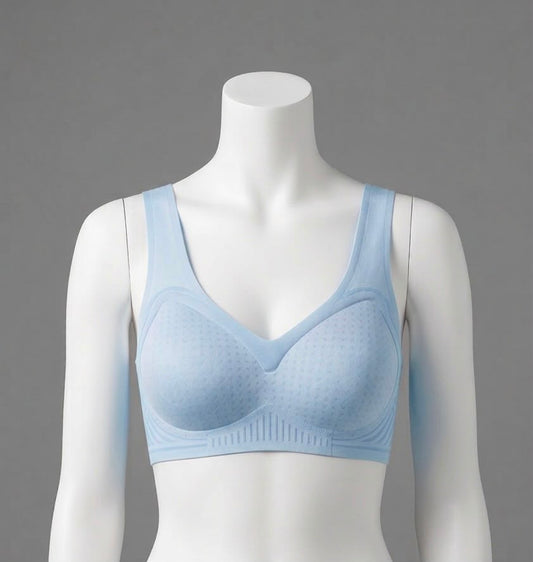 Beige Silk Sports Bra with Charm, Adjustable, All Season Comfortable